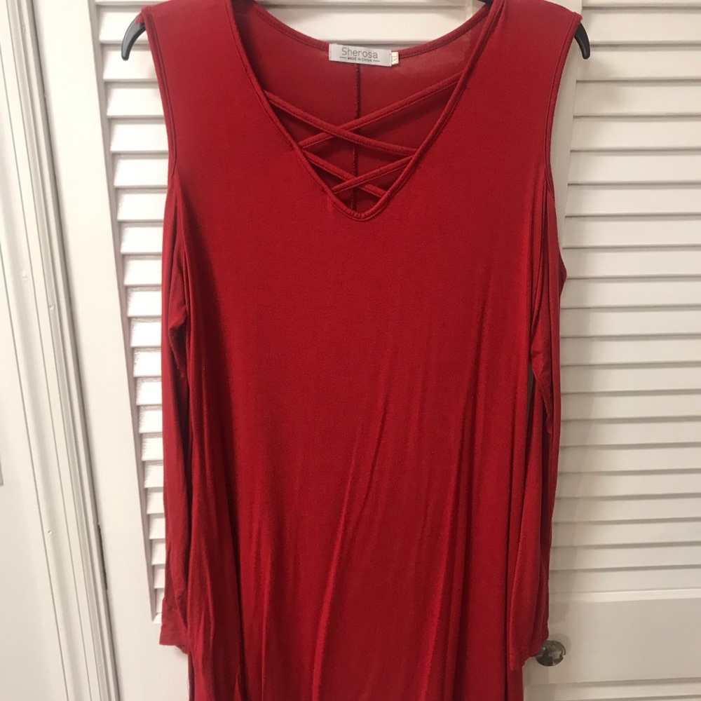 Edgy red dress